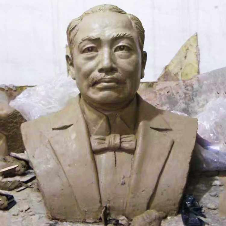 制作玻璃钢人物雕塑户外仿铜树脂头像铜雕像精致立体造型装饰模型