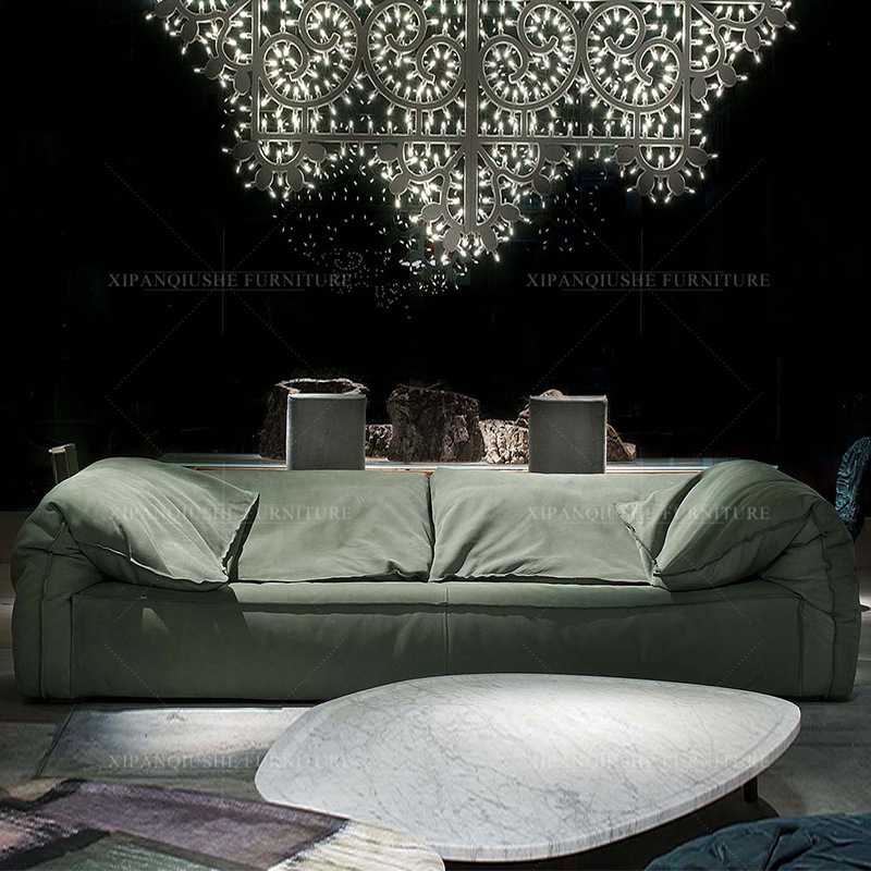 意式baxter磨砂科技布艺沙发北欧小户型客厅慵懒风三人位羽绒沙发