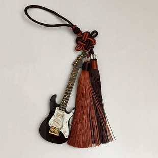 迷你吉他模型车挂件电吉他提琴钢琴汽车内装饰品古筝中国结车挂饰