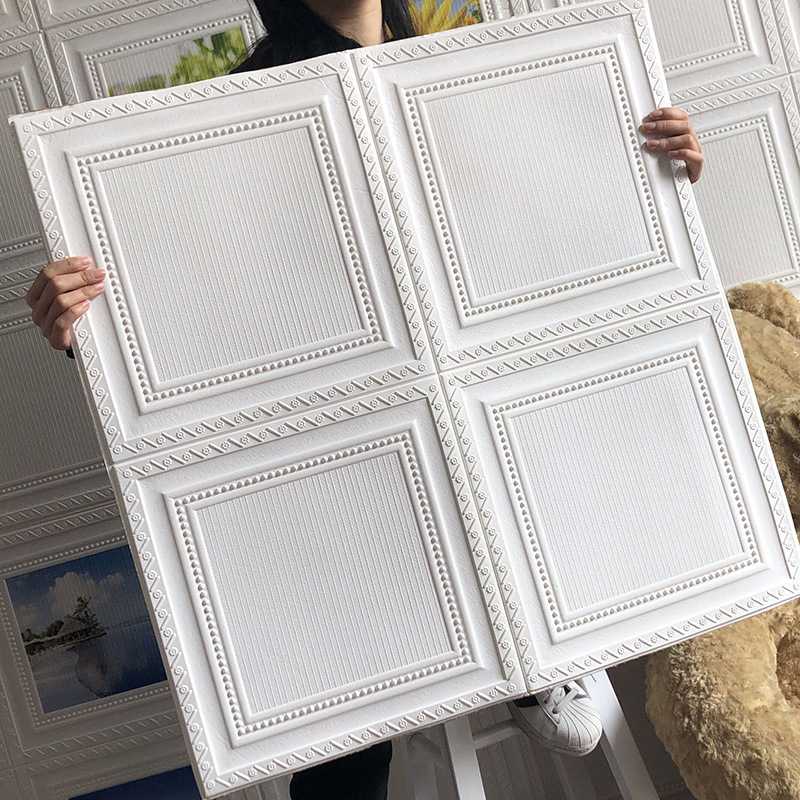 毛坯房屋顶吊顶天花板自粘壁纸3d立体泡沫墙纸电视背景墙贴纸卧室