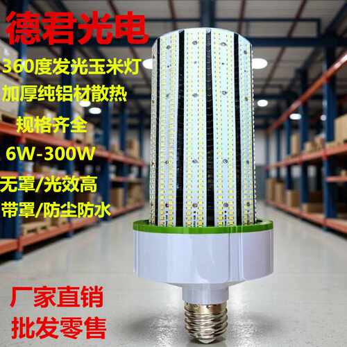 圆盘300W玉米灯250Wled灯泡200W庭院路灯电光源240W仓库灯铝材