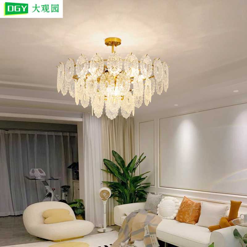 卧室灯法式轻奢后现代主卧客厅灯具简约现代创意温馨水晶吊灯Z413