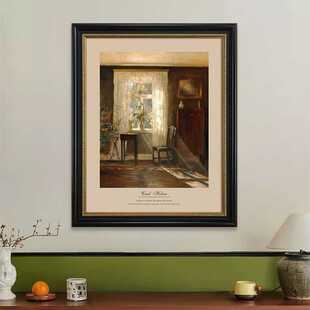 室内阳光》霍尔斯丹麦画家法式复古艺术挂画中古风客厅玄关装饰画
