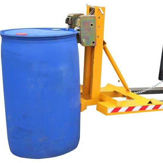 供应轻型油桶双鹰嘴夹具 DG360B叉车抓桶器 贴胶保护装卸货