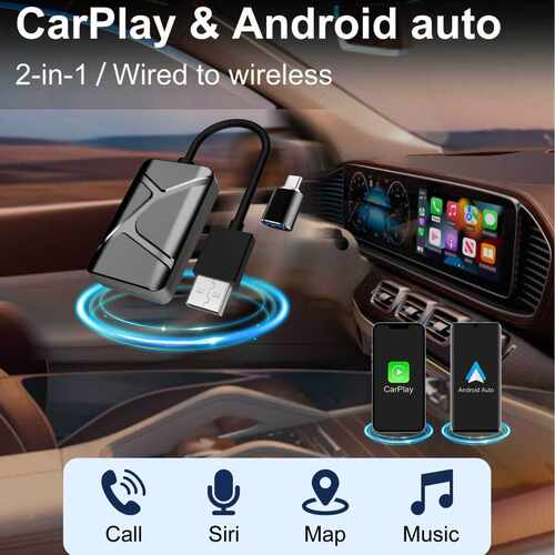 新品爆款二合一无线CarPlay无线Android auto 售后退货率低