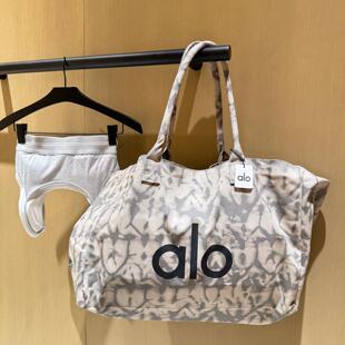 美国代购Alo Yoga扎染瑜伽运动健身单肩包帆布购物袋托特包男女款