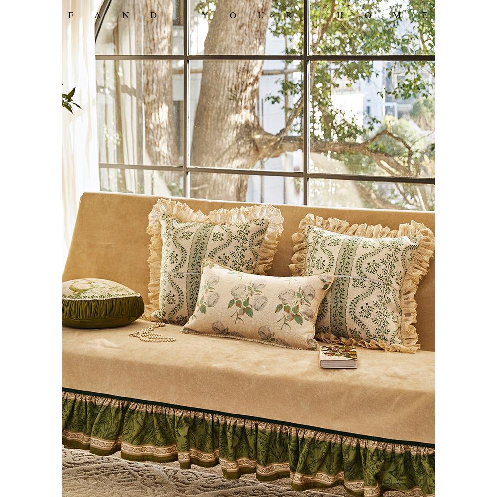 0WYV法式多洛塔抱枕复古英式靠枕氛围感客厅沙发午睡垫腰枕