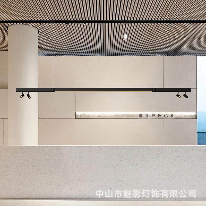 新款现代极简公司前台办公区会议室长条吊灯创意北欧餐厅个性灯具