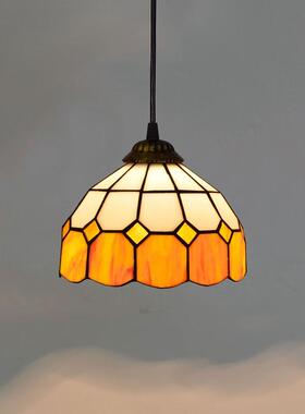 20CM欧琈蒂凡尼黄色地中海简约餐厅咖啡厅网吧火锅店吊灯彩色玻璃