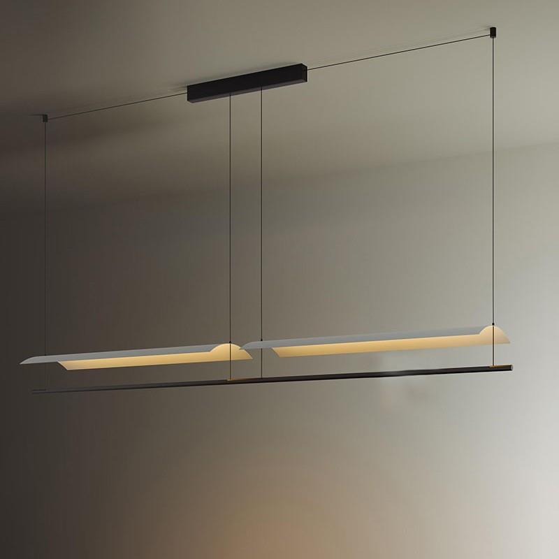 设计师餐厅吊灯现代简约餐桌吧台灯饰创意极简一字办公室长条吊灯