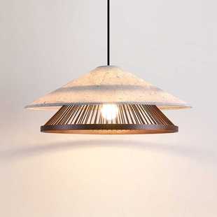 中古侘寂风餐厅吊灯宋代美学宣纸禅意茶室茶桌新中式卧室民宿灯具