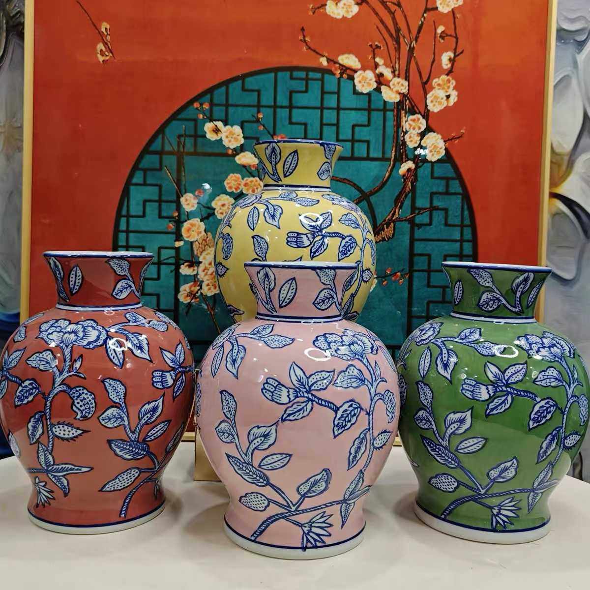 新中式青花瓷高温陶瓷花瓶水培插花客厅装饰摆件玄关酒柜卧室插花,玩具/童车/益智/积木/模型,垂直悬浮玩具,淘宝优惠券,粉丝福利购,淘宝优惠卷