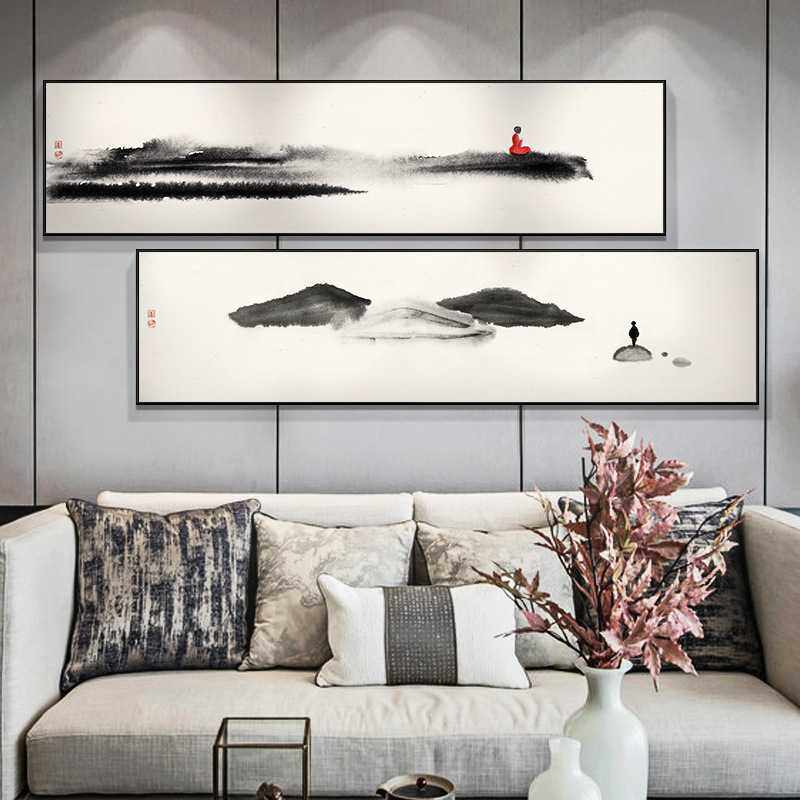 酒店民宿壁画新中式卧室床头装饰画客厅茶室背景墙挂画禅意水墨画,模玩/动漫/周边/娃圈三坑/桌游,模型制作工具/辅料耗材,淘宝优惠券,粉丝福利购,淘宝优惠卷