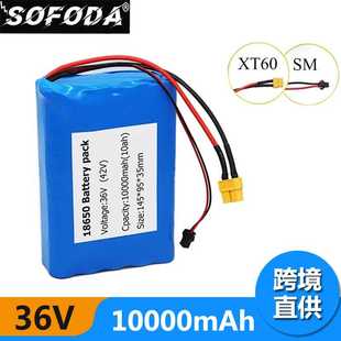 10S2P 36V10Ah 18650锂电池组 XT60电动滑板车轻巧电池包
