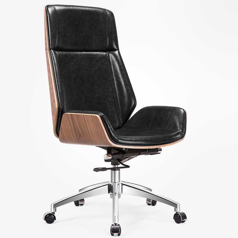 欧式皮艺电脑椅家用办公椅子老板椅书房桌椅高背椅皮椅