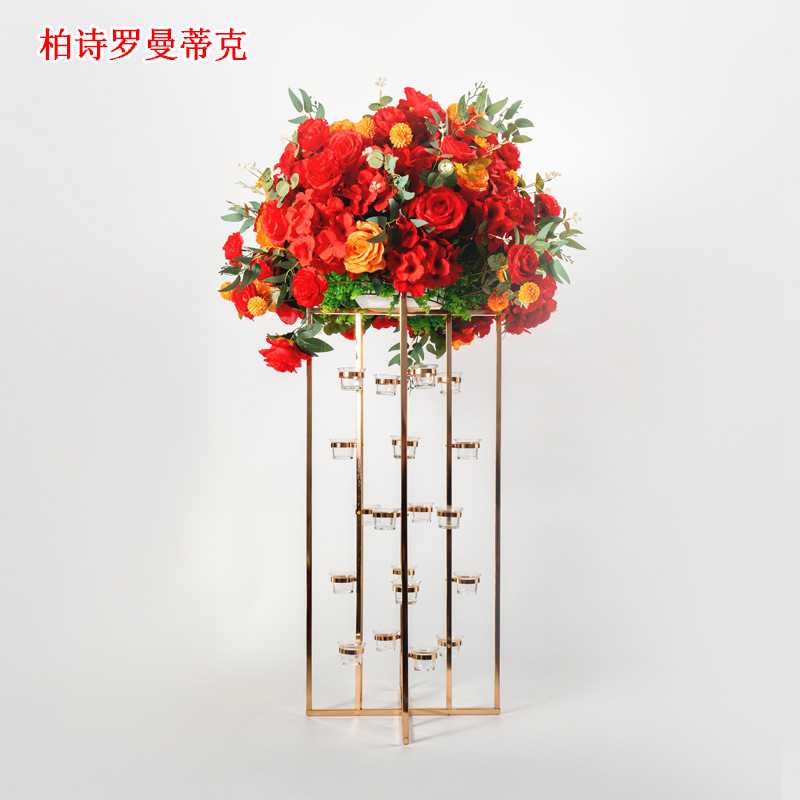 热销新款杯子金属烛台电镀金色烛台架婚庆装饰用品摆件舞台路引