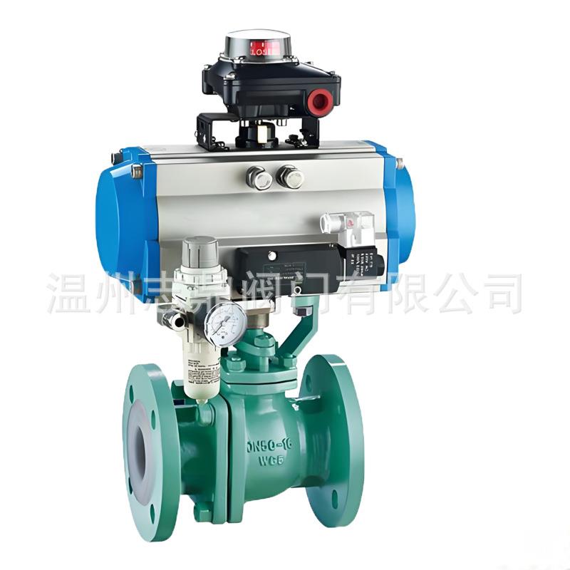 Q641F4610/16C气动切断球阀开关阀衬氟球阀双作用