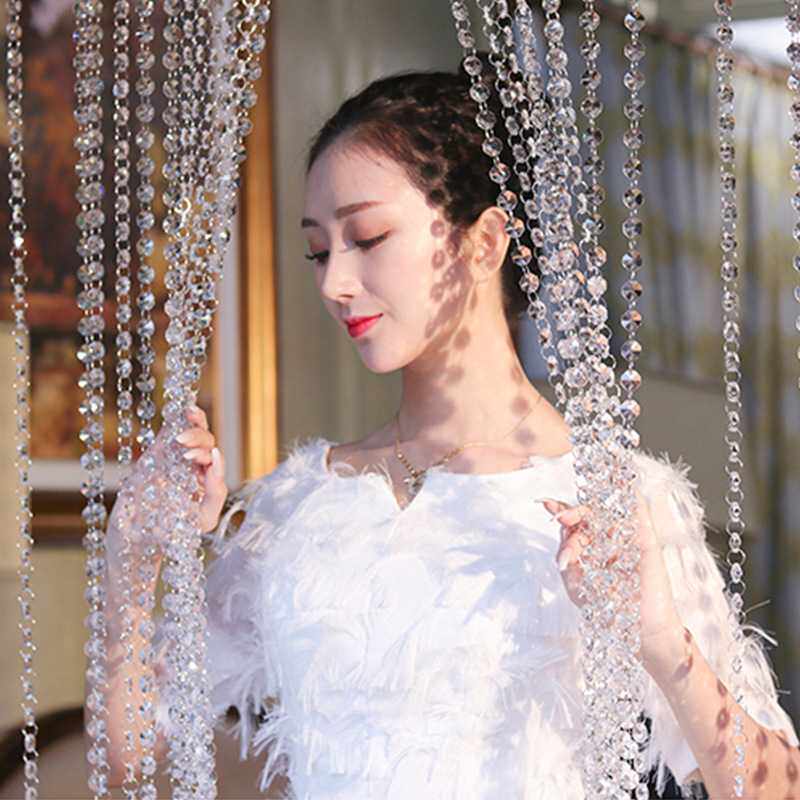 水晶窗帘隔断珠帘卧室门帘装饰客厅玄关过道珠链珠屏风帘子帘成品