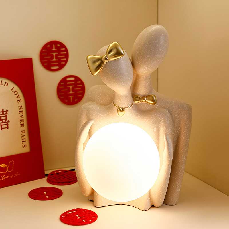 贝汉美创意情侣造型氛围小夜灯摆件情人节结婚家居装饰品七夕礼物