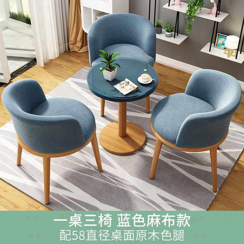 麻布餐椅阳台休闲餐桌组合奶茶店套装出租屋小户型桌子椅子家用热