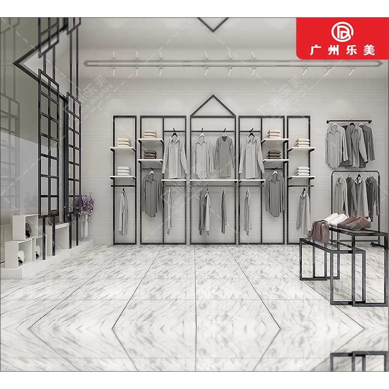 男女服装店展示架 上墙陈列架衣架落地式 店铺装修设计广州展柜厂