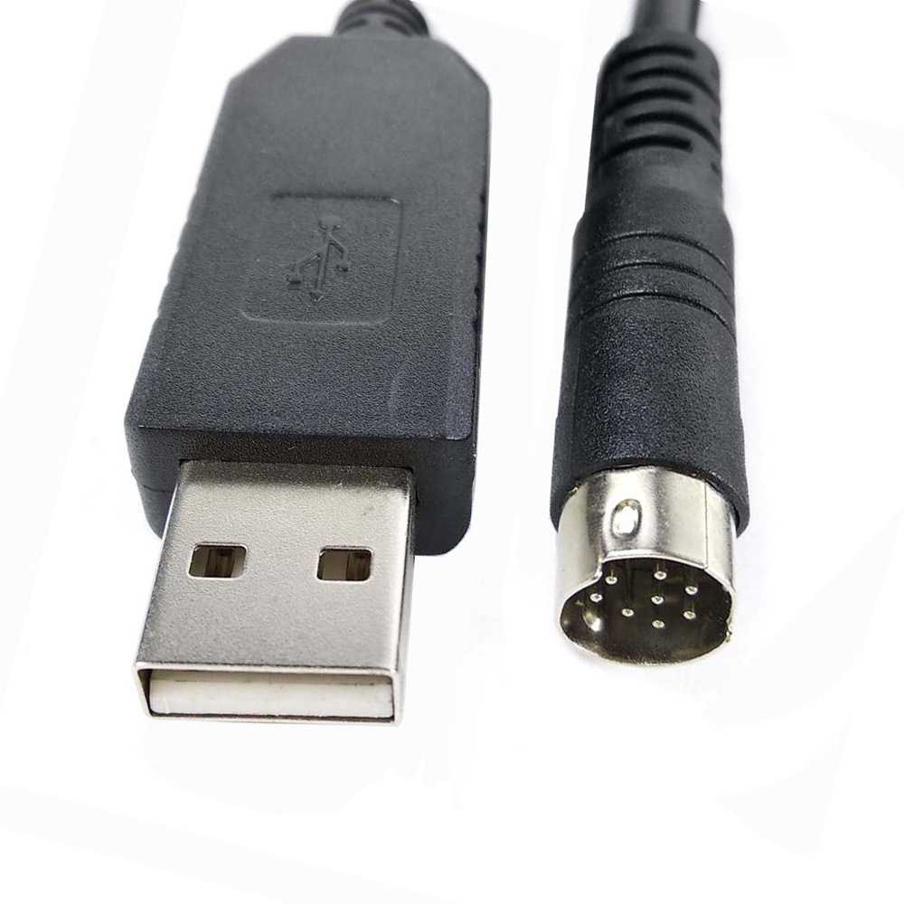 USB RS232转8P DIN转接线电脑连接线Mitsubishi PLC编程线缆
