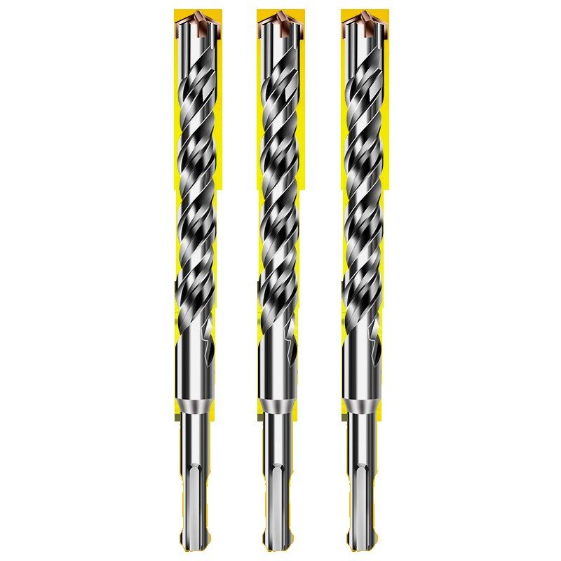 黑人十字电锤钻头5l00mm加长穿墙混凝土打孔圆柄方柄四刃冲击钻头