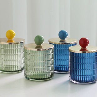 多巴胺家居好物高颜值玻璃棉签收纳盒高级感棉棒化妆X棉粉扑饰品