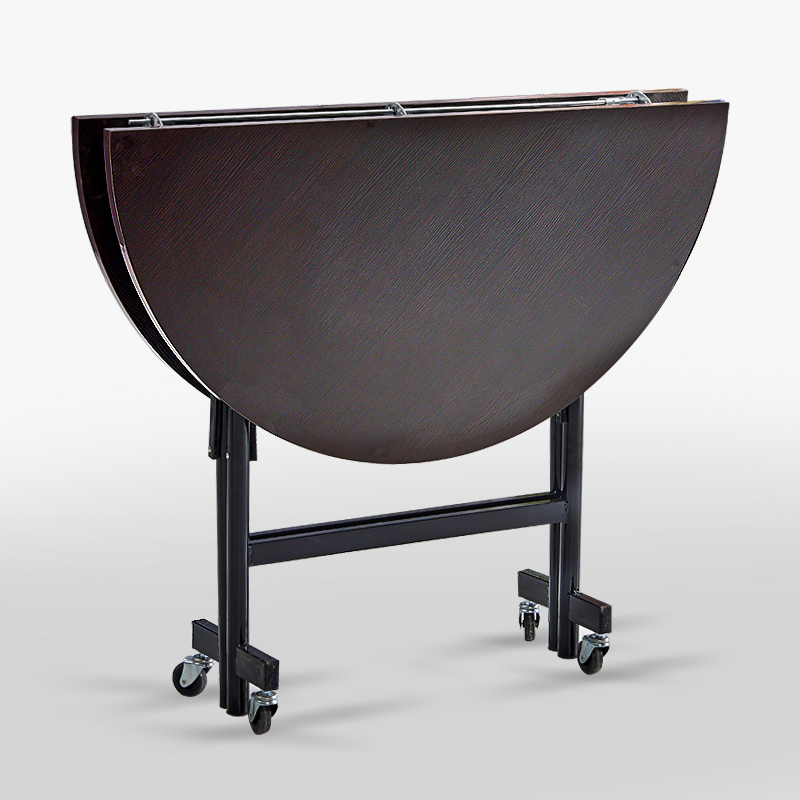 圆桌子折叠餐桌圆形家用实u木简易饭桌折叠大圆桌面可折叠圆桌家