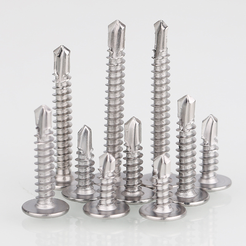 钻尾自攻螺丝彩钢瓦加硬不锈钢大扁头带垫燕尾G自钻M4.2M4.8*x25m