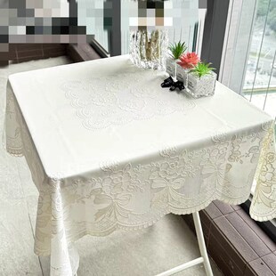 桌布防水防油免洗防烫方桌布正方形户外茶几垫蕾丝塑料台布餐桌布