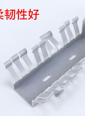 高品质塑料灰色PVC线槽 阻燃U型配电箱柜电缆通用开口齿形行线槽