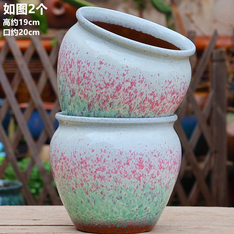 特大口径多肉植j物绿植粗陶盆家用陶瓷高盆兰花三角梅花盆轻奢大