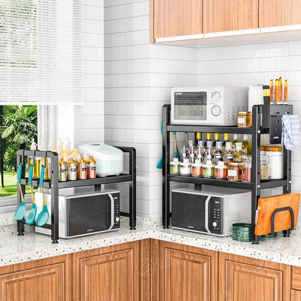 厨房微波炉置物架电饭锅伸缩台面收纳架桌面橱柜烤箱家用置物架子,厨房/烹饪用具,微波炉置物架,淘宝优惠券,粉丝福利购,淘宝优惠卷