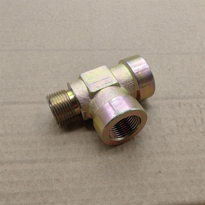 外丝三通M20*1.5转内丝M20*1.5一外丝两内丝铁接头外表U镀锌20202