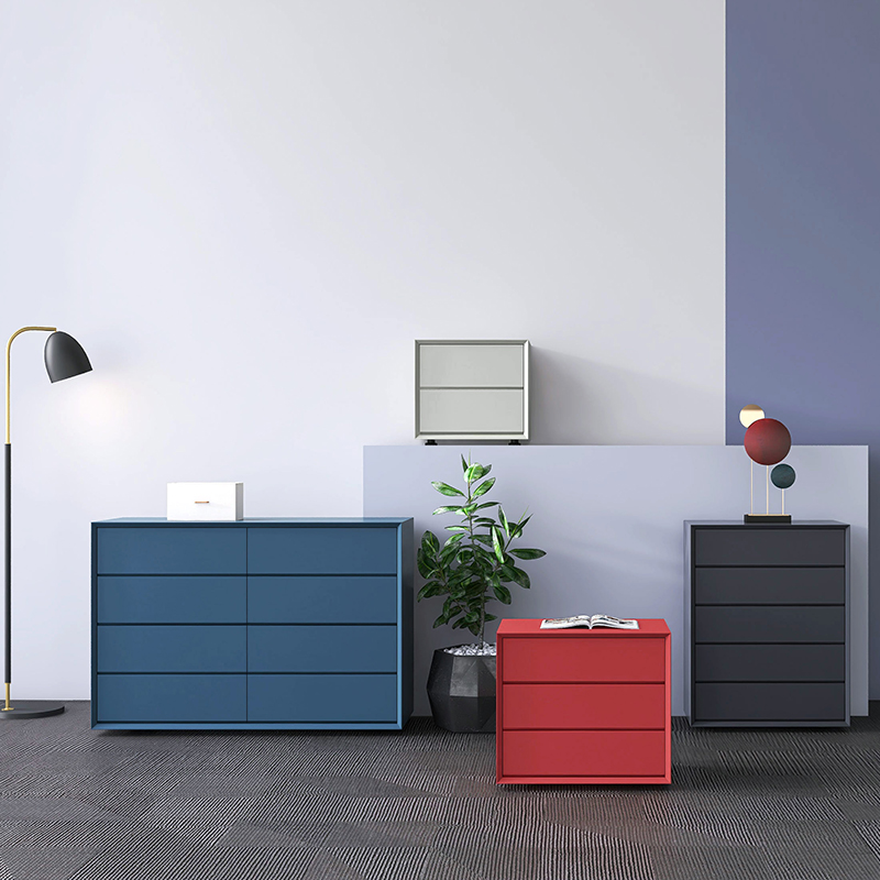 意式极简八斗柜烤k漆储物餐边柜简约现代客厅北欧实木卧室床尾柜