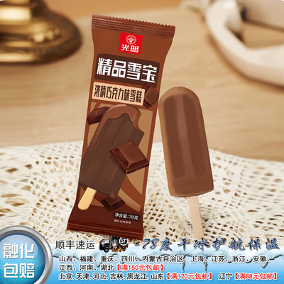 光明精品雪宝浓情巧克力味雪糕70g网红雪糕冰淇淋冷饮