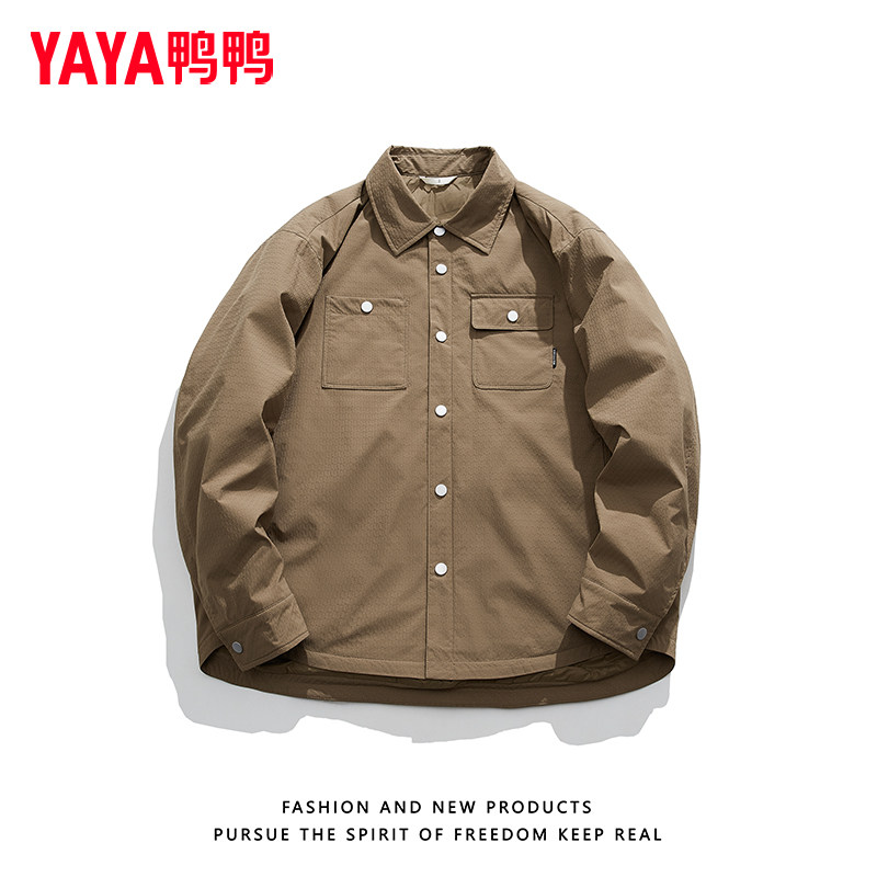 YAYA鸭鸭轻薄羽绒服男2025冬季新款Polo领商务保暖衬衫防寒外套