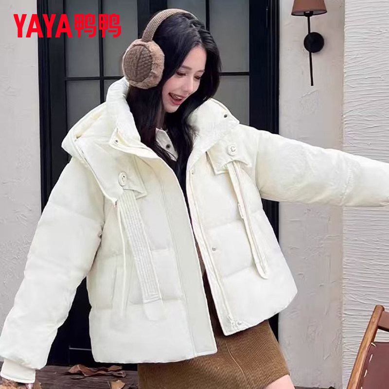 鸭鸭短款羽绒服小个子2025冬季新款加厚韩版时尚宽松鸭绒保暖外套