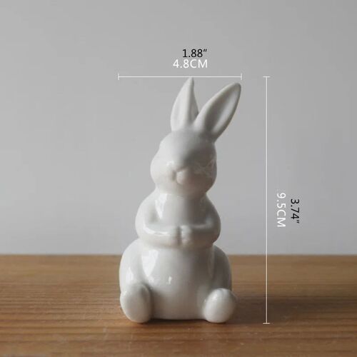 5 Designs Ceramic Bunny Figurines For Easter Home Decoration