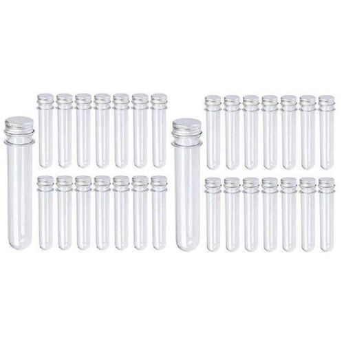 60 PCS 40ML Plastic Test Tubes With Screw Caps Reusable