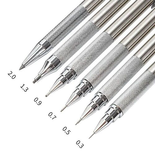 Mechanical Pencil Set 0.3 0.5 0.7 0.9 1.3 2.0mm Full Metal A