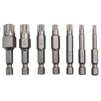 7 Pcs 12 Point Torx Screwdriver Bit Set 50mm Magnetic