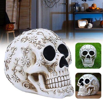 Resin Skull Statue Ornaments Haunted House Scary Decor