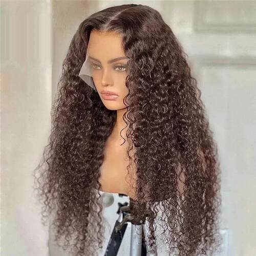 Chocolate Brown Kinky Curly Lace Wig Pre Plucked with Baby H