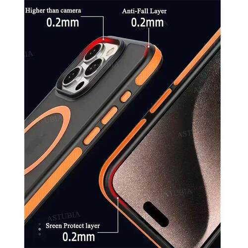 Fashion Bicolor Matte Frosted Magnetic Translucency Case For