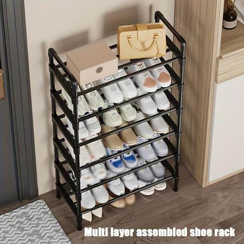 Multi-Tier Metal Shoe Rack Stackable Organizer Freestanding