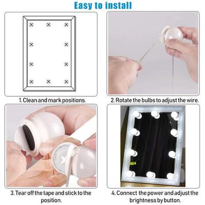 Makeup Mirror LED Light Bulbs Vanity Lights USB 12V Bathroom
