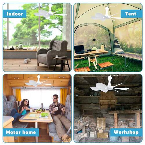 Silent 6 Leaves USB Powered Ceiling Canopy Fan with Remote C