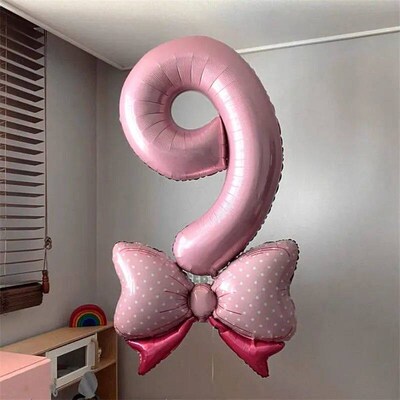 40inch Macaron Pearly Blue Pink Number Foil Balloon 0-9 Boy
